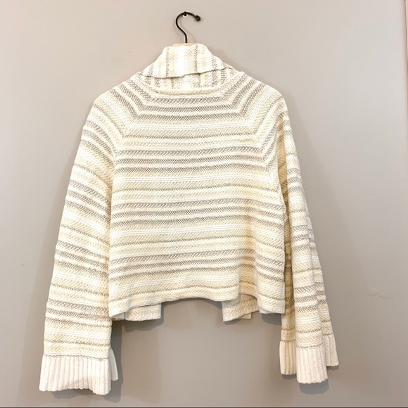 Anthro Open Front Cardigan Striped Bell Sleeves - Picture 2 of 6